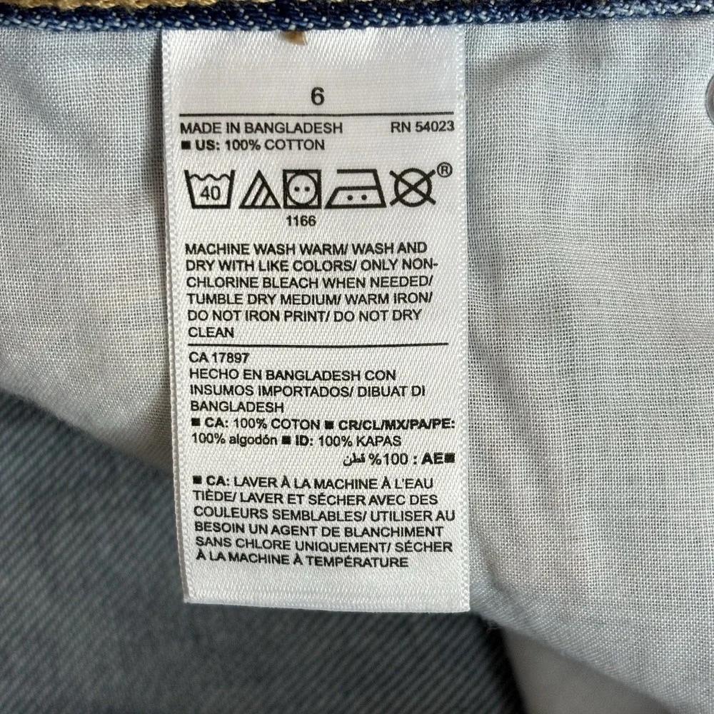 Old Navy Embroidered High-Waisted OG Jean CutOff Shorts Denim Rainbow 6 Festival